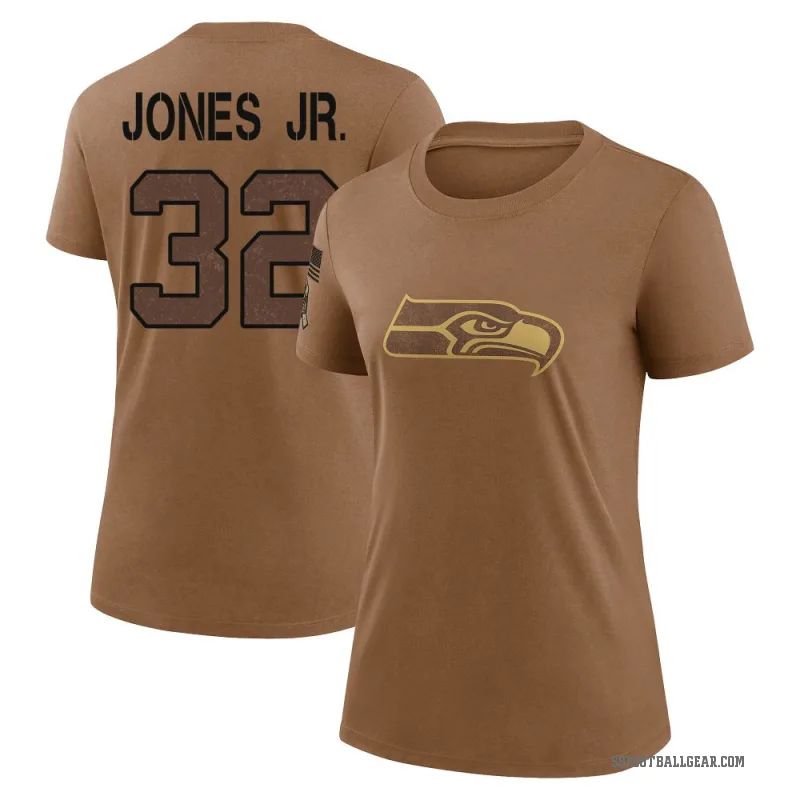 Velus Jones Jr. Women's Brown Seattle Seahawks 2023 Salute To Service Performance T-Shirt