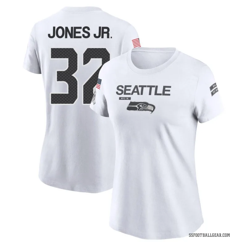 Velus Jones Jr. Women's White Seattle Seahawks 2024 Salute to Service Performance T-Shirt