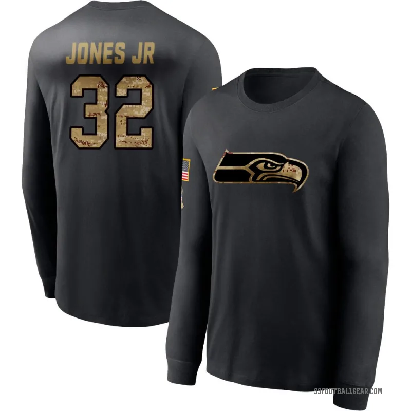Velus Jones Jr. Youth Black Seattle Seahawks 2020 Salute To Service Sideline Performance Long Sleeve T-Shirt
