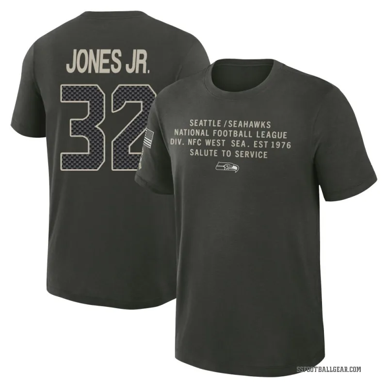 Velus Jones Jr. Youth Green Seattle Seahawks Dark/ 2025 Salute to Service Sideline Slub T-Shirt