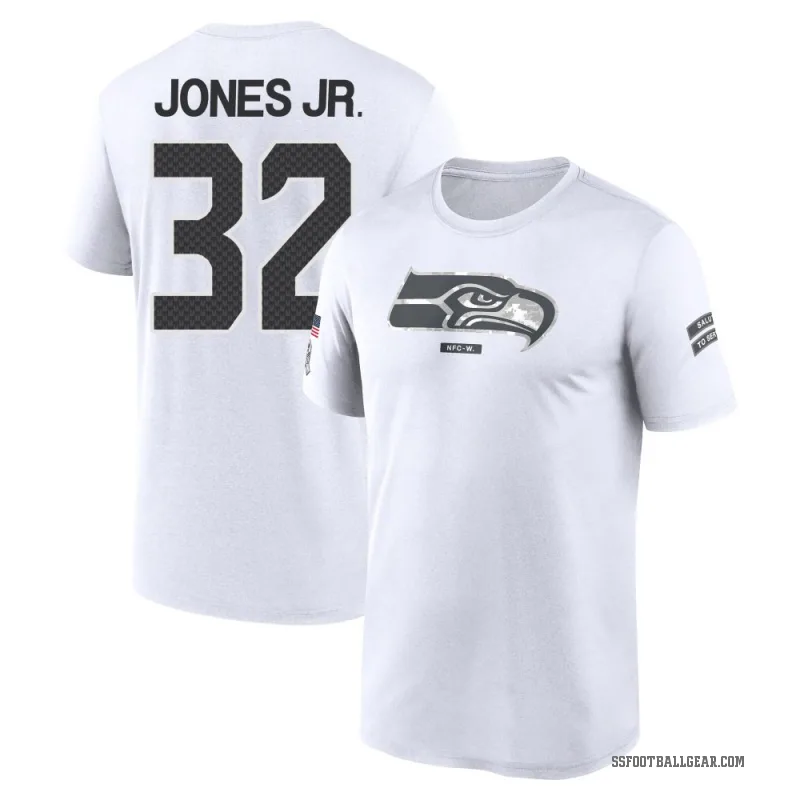 Velus Jones Jr. Youth White Seattle Seahawks 2024 Salute to Service Performance T-Shirt